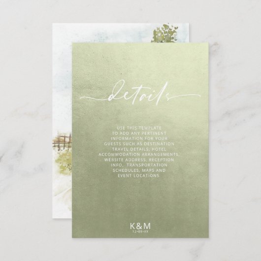 Wasserfarbene Landschaft Details Seite Grün ID786 Begleitkarte (Vorne/Hinten)