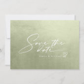 Wasserfarbene Landschaft Hochzeitsfeier. Grüne ID7 Save The Date (Rückseite)