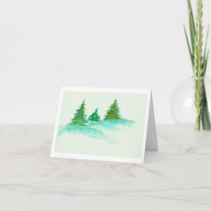 Wasserfarbene Landschaft Kunst, Dichtung und Musik Feiertagskarte
