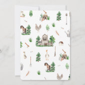 Wasserfarbene Landtiere Gänsedusche Einladung (Rückseite)