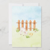 Wasserfarbene Landtiere Kinderdusche Einladung (Rückseite)