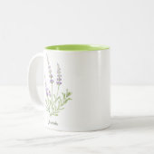 Wasserfarbene Lavendelherde Zweifarbige Tasse (Vorderseite Links)
