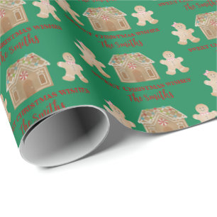 Wasserfarbene Lebkuchen Süße Weihnachtswünsche Geschenkpapier