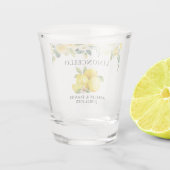 Wasserfarbene Lemons Hochzeit Limoncello Schnapsglas (Rückseite)