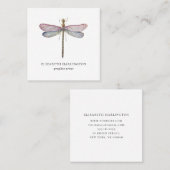 Wasserfarbene Libelle. Berufliche Haarstylistin Quadratische Visitenkarte (Vorne/Hinten)