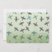 Wasserfarbene Libelle-Dusche Einladung (Rückseite)