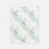 Wasserfarbene Libelle in Soft Blues & Green Art Fleecedecke (Vorderseite)