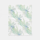 Wasserfarbene Libelle in Soft Blues & Green Art Fleecedecke (Vorderseite)
