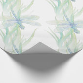Wasserfarbene Libelle in Soft Blues & Green Art Geschenkpapier (Ecke)