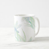 Wasserfarbene Libelle in Soft Blues & Green Art Kaffeetasse (VorderseiteRechts)