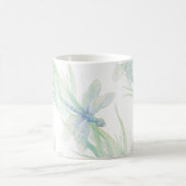 Wasserfarbene Libelle in Soft Blues & Green Art Kaffeetasse (Mittel)