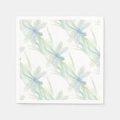 Wasserfarbene Libelle in Soft Blues & Green Art Serviette (Vorderseite)