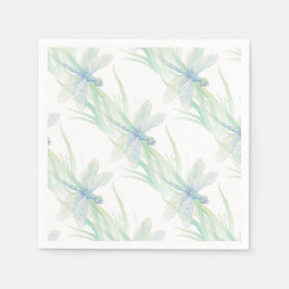 Wasserfarbene Libelle in Soft Blues & Green Art Serviette