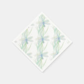 Wasserfarbene Libelle in Soft Blues & Green Art Serviette (Ecke)