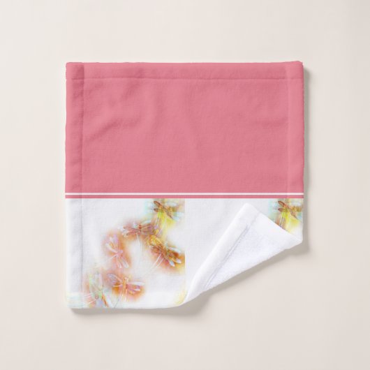 Wasserfarbene Libellen Badetuch Set (Waschlappen)