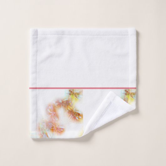 Wasserfarbene Libellen Badhandtuch Set (Waschlappen)