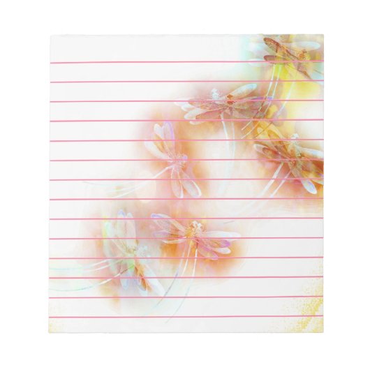 Wasserfarbene Libellen Notizblock (Vorderseite)