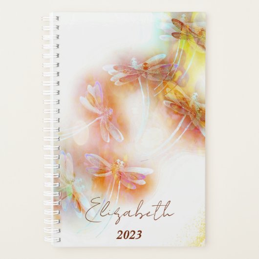 Wasserfarbene Libellen personalisiert, benutzerdef Planer (Vorderseite)