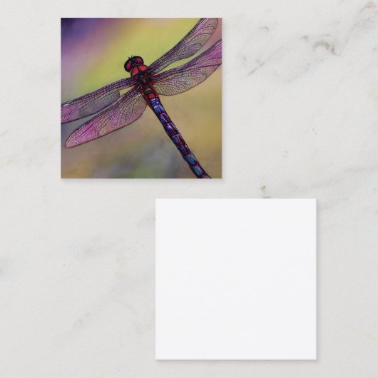 Wasserfarbene Libelllibellen oder französische Lib Quadratische Visitenkarte (Vorne/Hinten)