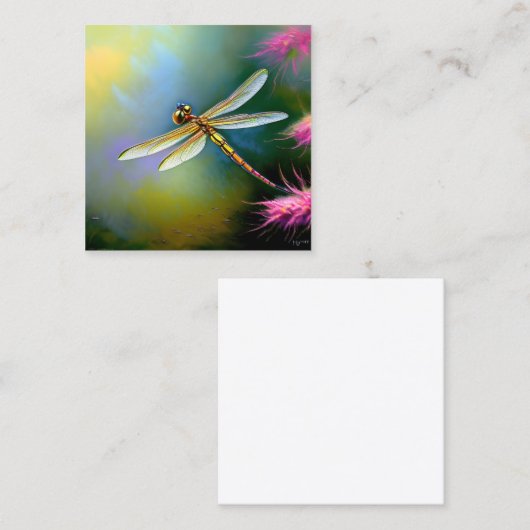 Wasserfarbene Libelllibellen oder französische Lib Quadratische Visitenkarte (Vorne/Hinten)