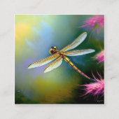 Wasserfarbene Libelllibellen oder französische Lib Quadratische Visitenkarte (Vorderseite)