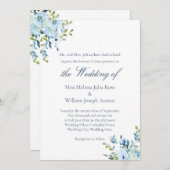 Wasserfarbene Liebe ist Christliche Hochzeit des P Einladung (Vorne/Hinten)