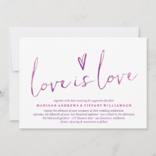 Wasserfarbene Liebe ist Liebe Gay Wedding Einladun Einladung