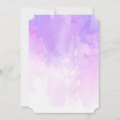 Wasserfarbene lila Babydusche. Lavender modern Einladung (Rückseite)