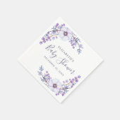 Wasserfarbene lila Blume. Blütenbaby-Dusche Serviette (Ecke)