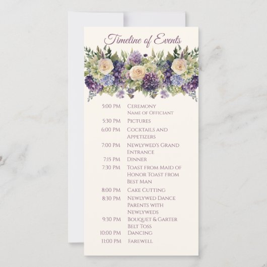 Wasserfarbene Lila Blume Bouquet-Wedding - (Rückseite)