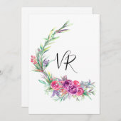 Wasserfarbene Lila Blumenhochzeit Save the Date (Vorne/Hinten)