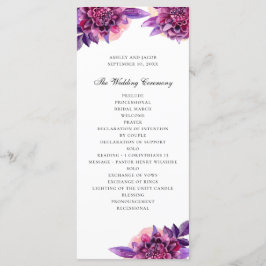 Wasserfarbene lila Blütenhochzeit. Lilac Blume Programm