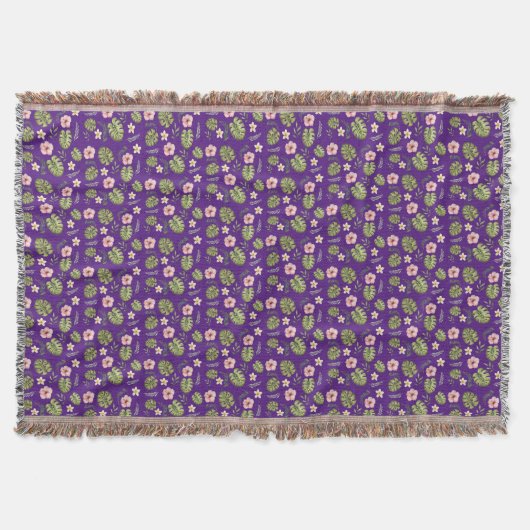 Wasserfarbene lila, elegante Wurfdecke Decke (Vorderseite)