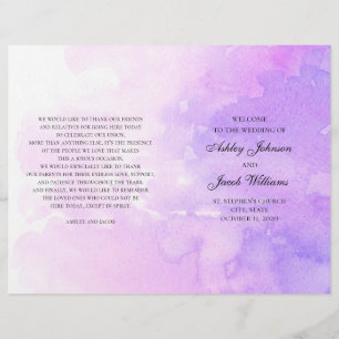 Wasserfarbene lila Hochzeit. Lavendel gefaltet