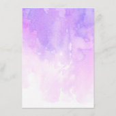 Wasserfarbene lila Hochzeit. Romantischer Lavendel Menükarte (Rückseite)