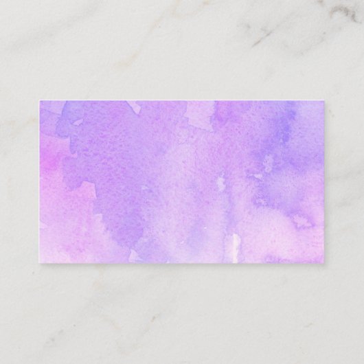 Wasserfarbene lila Hochzeit. Romantischer Lavendel Platzkarte (Rückseite)