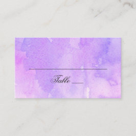 Wasserfarbene lila Hochzeit. Romantischer Lavendel Platzkarte