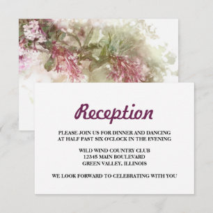 Wasserfarbene lila Jasmin-Hochzeitsempfangs-Detail Einladung
