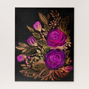 Wasserfarbene Lila Rose Jigsaw Puzzle