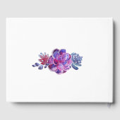 Wasserfarbene Lila Sukkulturen Modernes Brautparty Gästebuch (Rückseite)