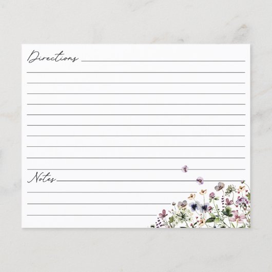 Wasserfarbene Lila Wildblume Blumenzitat (Rückseite)