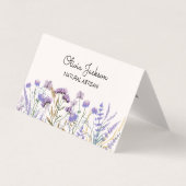 Wasserfarbene Lila Wildblume Gedeckte Wiese Visitenkarten (Vorderseite)