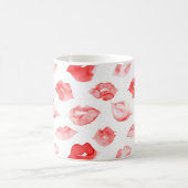 Wasserfarbene Lippen Muster Make-up Kaffeetasse (Mittel)