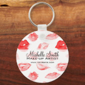 Wasserfarbene Lippen Muster Make-up Schlüsselanhänger (Vorderseite)