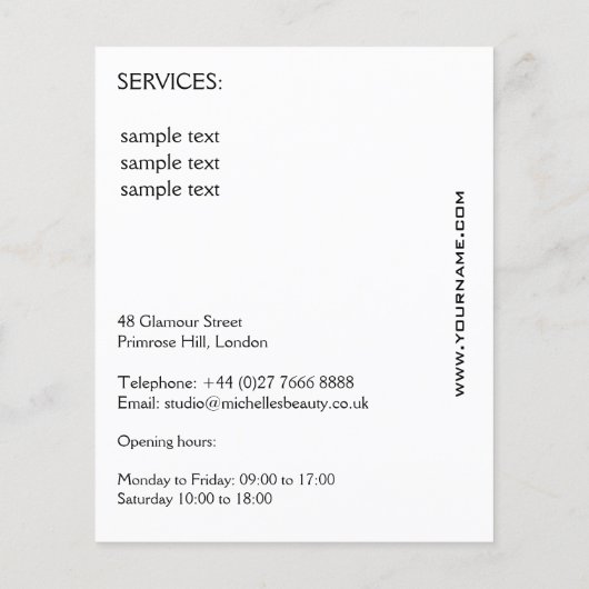 Wasserfarbene Lippenstift-Make-up Flyer (Hinten)