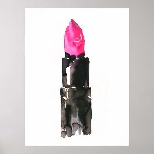 Wasserfarbene Lippenstift-Make-up Poster (Vorne)