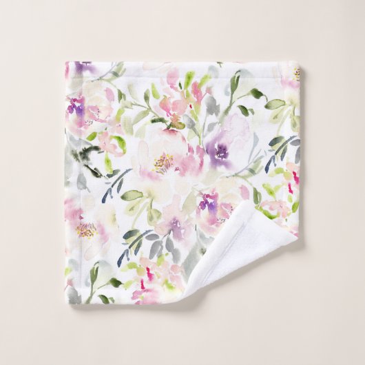 Wasserfarbene lose, ausdrucksstarke Feder Badhandtuch Set (Waschlappen)