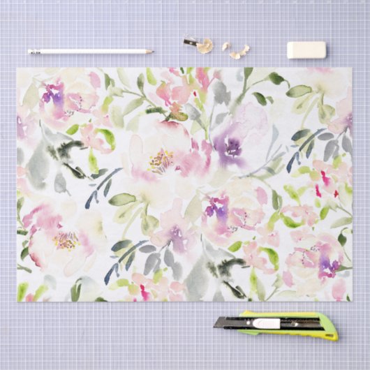 Wasserfarbene lose, ausdrucksstarke Feder Seidenpapier (Handwerk)