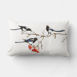 Wasserfarbene Magpie Birds Nature Art Throw Kissen