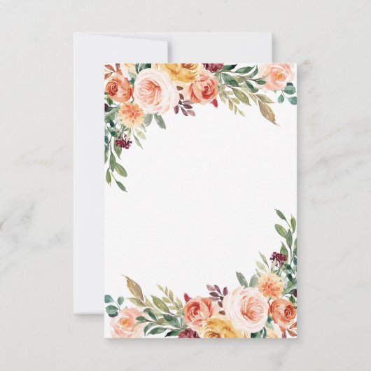 Wasserfarbene Mahlzeit Wahl Rosa Burgundy Hochzeit RSVP Karte (Rückseite)